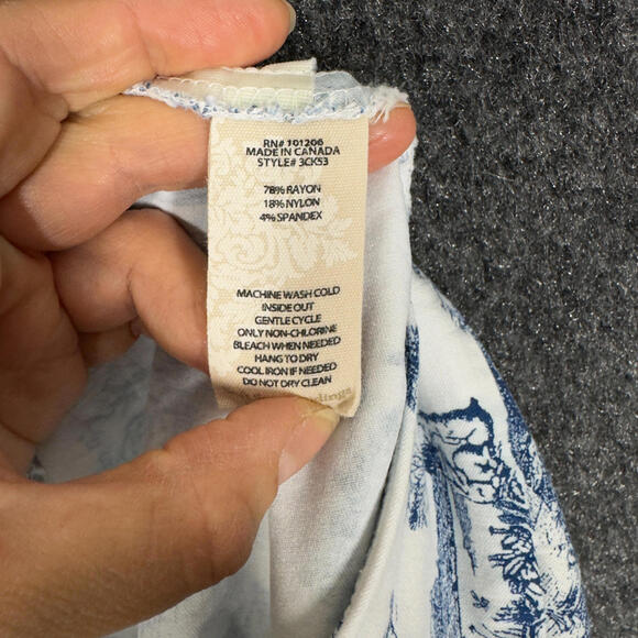 Soft Surroundings Pants Women PS Petite White Nature Print Chino Skinny Mid Rise - Picture 7 of 8